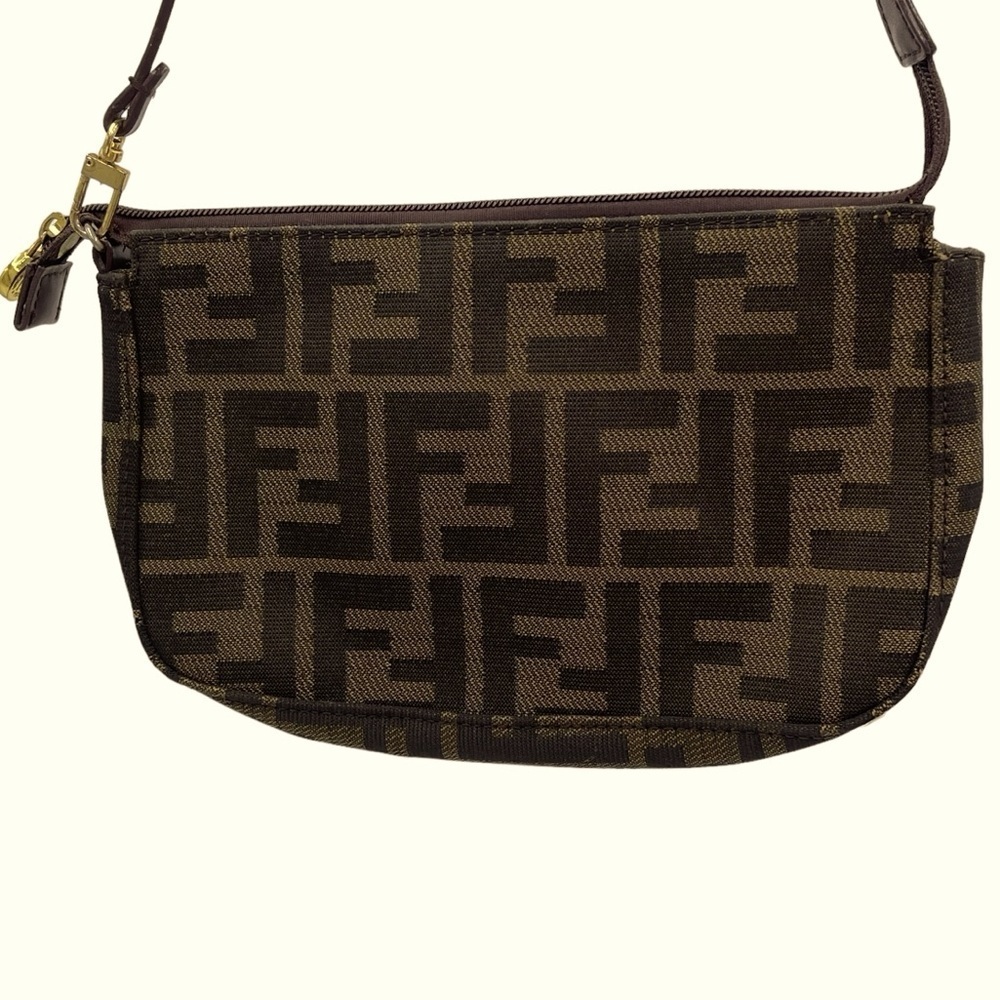 Fendi Zucca Small Canvas Shoulder Bag VTG Late 70s Early 80s 9”L‎ x 6”D x 1.75”W - Picture 3 of 16